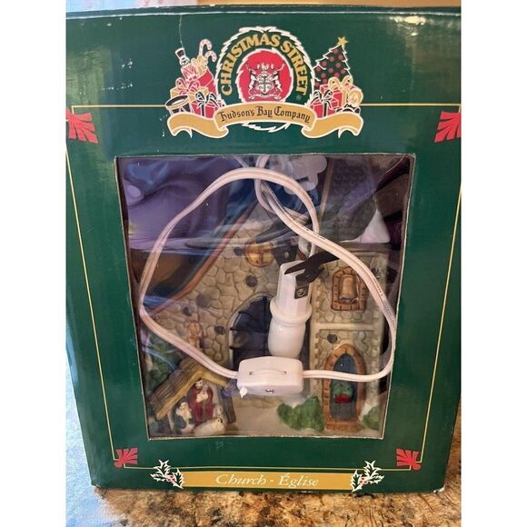 Christmas Street Village Collectibles by Hudson's Bay Co. Church Illuminated - Picture 13 of 16